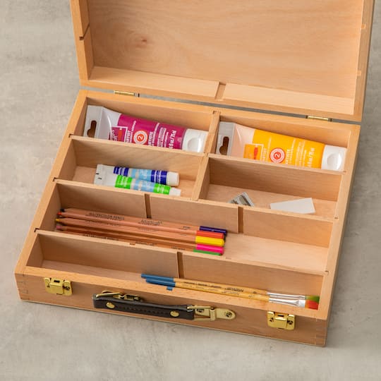 Medium Art Storage Box By Artist S Loft, Wooden Art Supply Storage Box